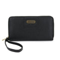 Alexis Bendel Black Faux Leather Fabienne Double Zip Around Wallet (7.5""x0.75""x4"") - Sticky add to cart bar