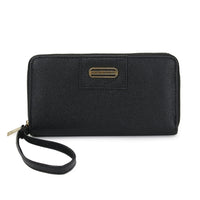 Alexis Bendel Black Faux Leather Fabienne Double Zip Around Wallet (7.5""x0.75""x4"")