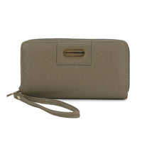 Alexis Bendel Black Faux Leather Fabienne Double Zip Around Wallet (7.5""x0.75""x4"")