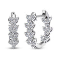 Luxuriant Lab Grown Diamond G-H SI 2.15 ctw Waves of Grace Hoop Earrings in Rhodium Over Sterling Silver - Sticky add to cart bar