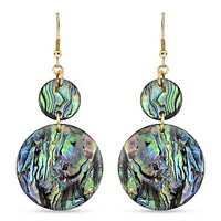 Abalone shell Earrings in ION Plated YG Stainless Steel
