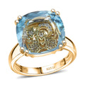 GP Celestial Dream Collection Sky Blue Topaz and White Zircon 8.80 ctw Ring in 18K Vermeil Yellow Gold Over Sterling Silver (Size 10.0) - Sticky add to cart bar