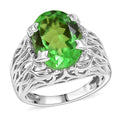 D’Joy Chartreuse Quartz Verdant Vines Ring in Platinum Over Sterling Silver (Size 10.0) 6.20 ctw - Sticky add to cart bar