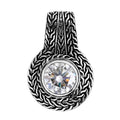Doorbuster Bali Legacy Moissanite (Rnd 10mm) Borobudur Texture Pendant in Sterling Silver 3.50 ctw - Sticky add to cart bar