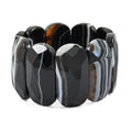 Faceted Oval Brazilian Black Agate 602.65 ctw Stretch Bracelet - Sticky add to cart bar