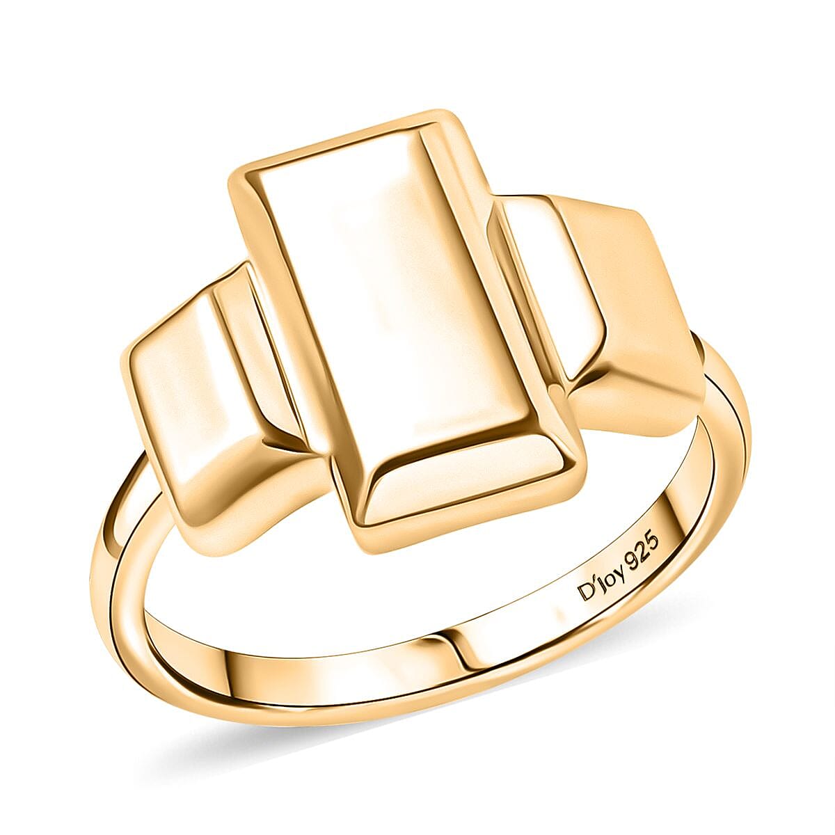 18K Vermeil Yellow Gold Over Sterling Silver Bar Ring (Size 10.0) 3.30 Grams