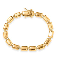 D'Joy 18K Vermeil YG Over Sterling Silver Bar Link Bracelet (6.50 In) (11.8 g)
