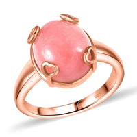 Vinicunca Peruvian Opal 4.20 ctw Ring in 18K Rose Gold Plated Sterling Silver (Size 6.5)