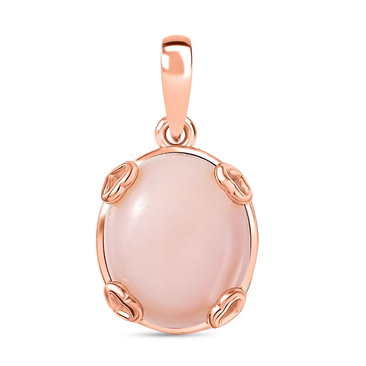 D'Joy Vinicunca Peruvian Opal 4.20 ctw Solitaire Pendant in 18K Rose Gold Plated Sterling Silver