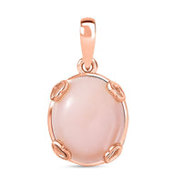 D'Joy Vinicunca Peruvian Opal 4.20 ctw Solitaire Pendant in 18K Rose Gold Plated Sterling Silver