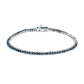Venice Blue Diamond I1-I2 1.00 ctw Tennis Bracelet in Rhodium Over Sterling Silve (7.00 In) - Sticky add to cart bar