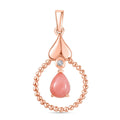 D'Joy Vinicunca Peruvian Opal and White Zircon 1.65 ctw Solitaire Pendant in 18K Rose Gold Plated Sterling Silver - Sticky add to cart bar