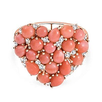 Peruvian Opal and White Zircon 3.38 ctw Cluster Ring in Vermeil Rose Gold Over Sterling Silver (Size 11.5)
