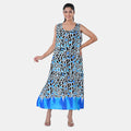 TAMSY Blue Leopard Sleeveless A-Line Midaxi Dress - One Size Fits Most - Sticky add to cart bar