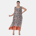 TAMSY Blue Leopard Sleeveless A-Line Midaxi Dress - One Size Fits Most - Sticky add to cart bar