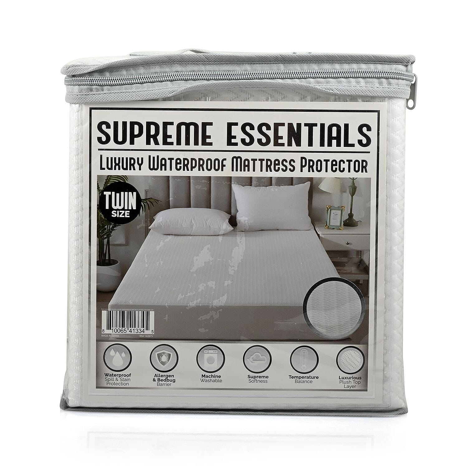 Supreme Living Wave Design Luxury Waterproof Mattress Protector -Queen