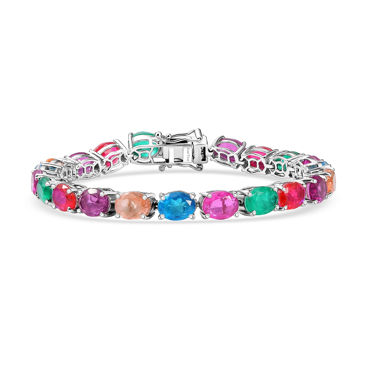 Ever True Multi Quartz Bracelet in Platinum Bond (7.25 In) 29.90 ctw