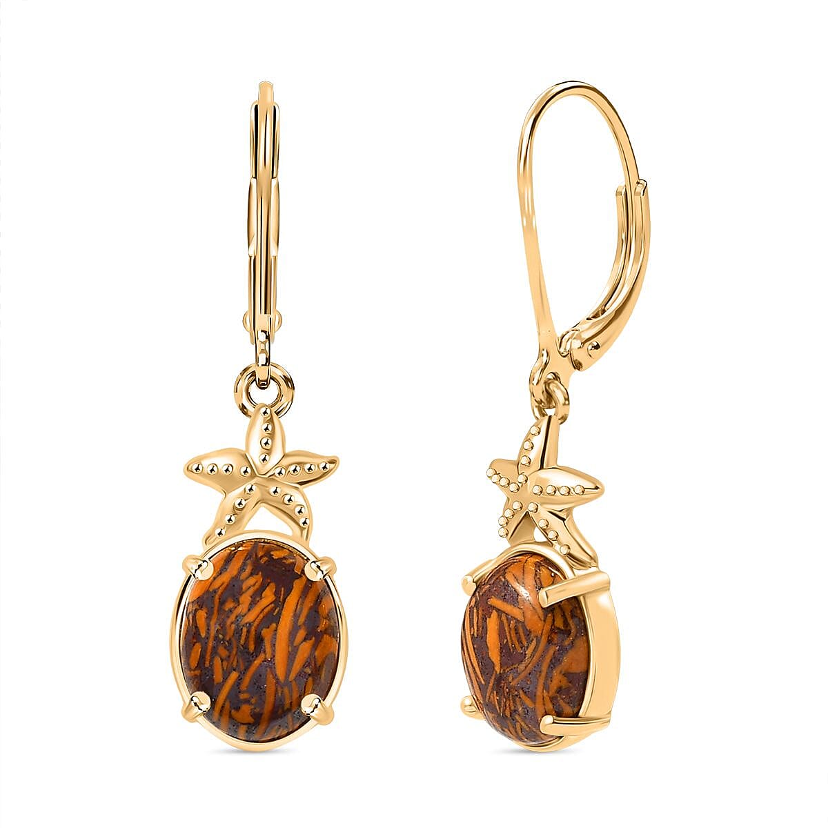 EverTrue Script Stone 5.20 ctw Earrings in 18K YG Plated