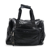 Chunma Black Leather Duffle Bag
