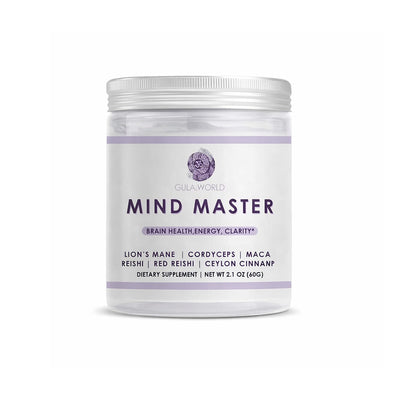 Gula World Mind Master Mushroom Powder for Brain Health, Energy, & Clarity Dietary Supplement (2.1oz)