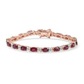 D’Joy Premium Tanzanian Wine Garnet, White Zircon Bracelet in 18K Vermeil RG Over Sterling Silver (6.50 In) 11.55 ctw - Sticky add to cart bar