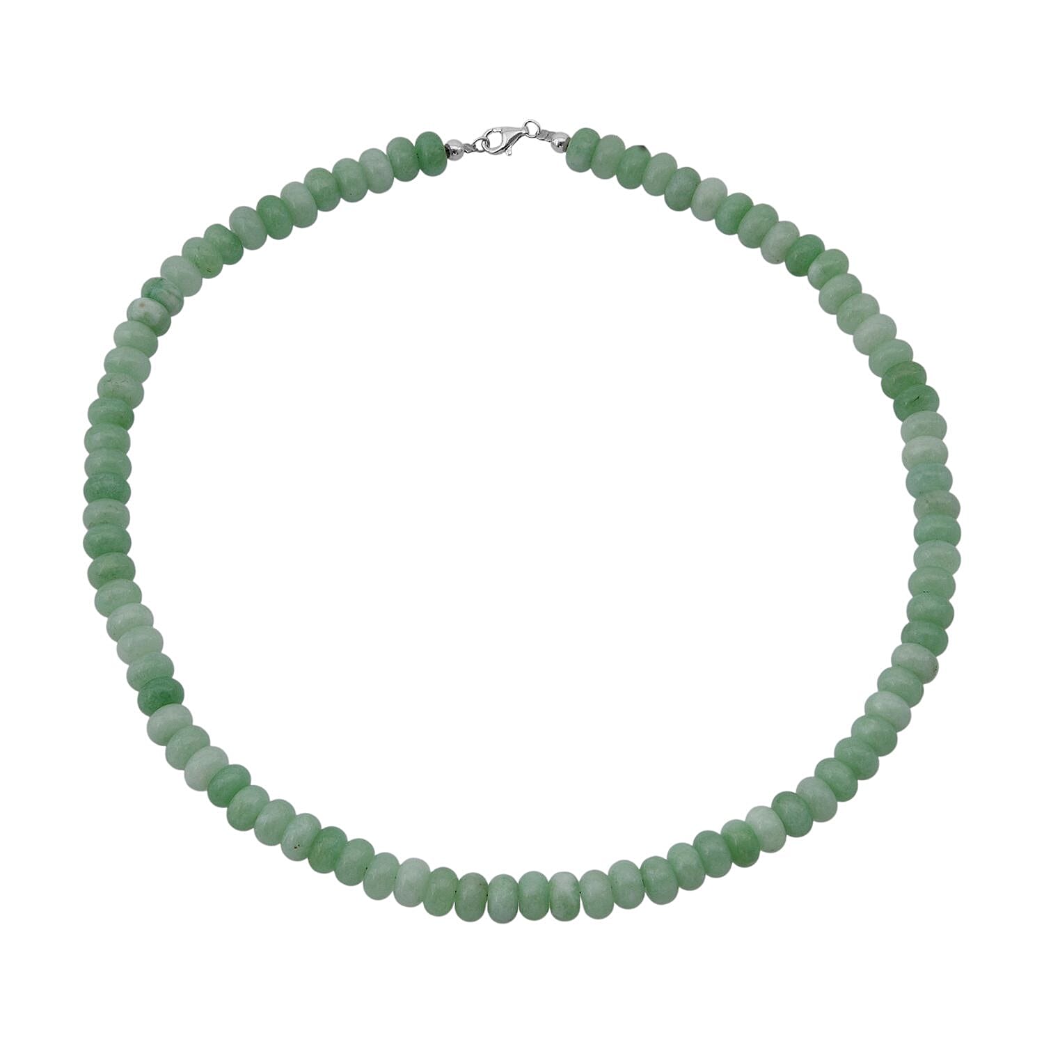 Green Quartz 234.70 ctw Beaded Necklace in Sterling Silver 18 Inches