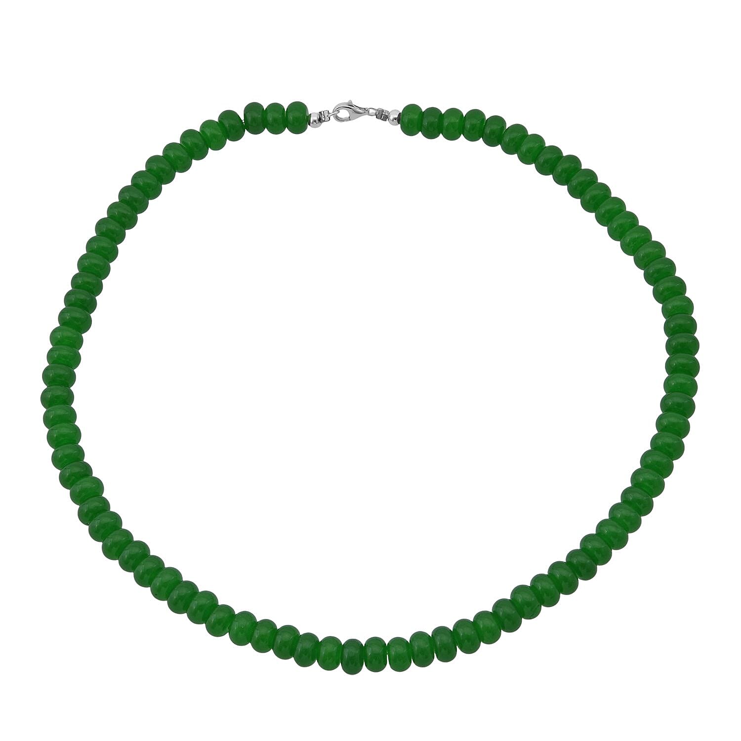 Green Onyx 223.90 ctw Beaded Necklace in Sterling Silver 18 Inches