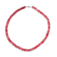 Strawberry Quartz 345.00 ctw Beaded Necklace in Sterling Silver (18 Inches)