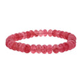 Red Strawberry Quartz Beaded 105.80 ctw Stretch Bracelet - Sticky add to cart bar