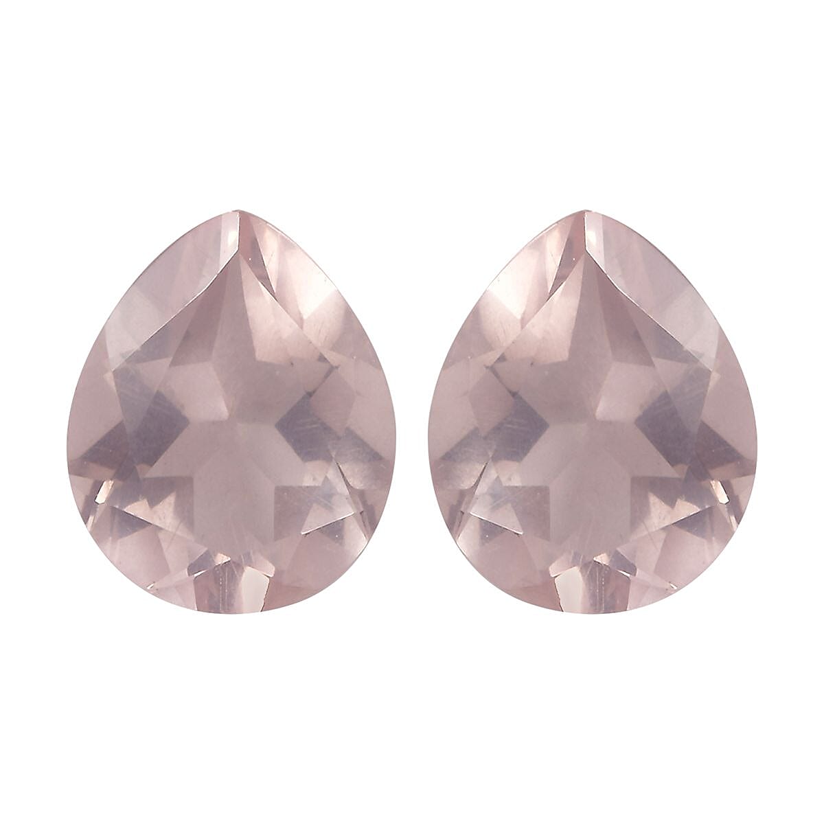 Galilea Rose Quartz Set of 2 (Pear 9x7 mm) 2.67 ctw Loose Gemstone