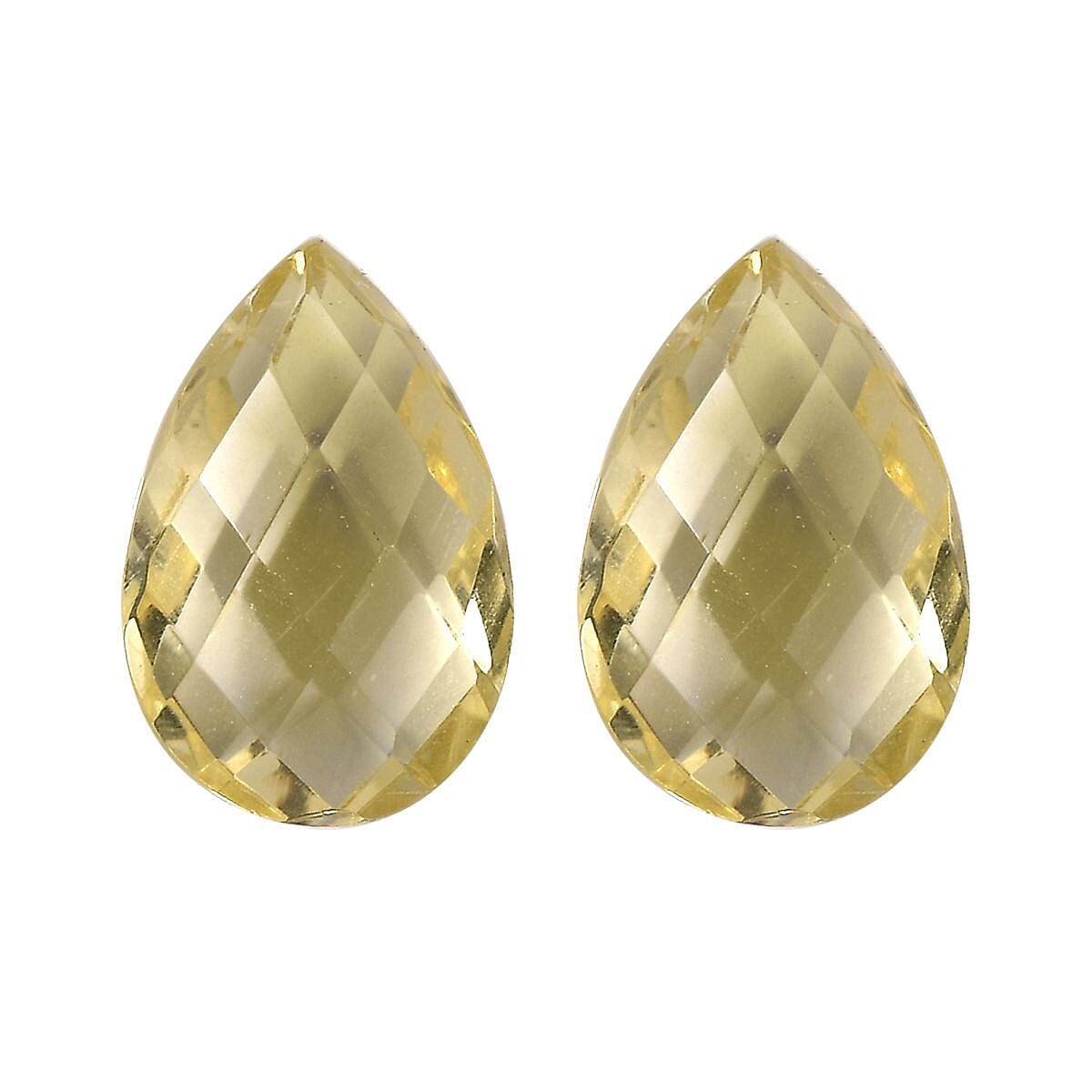 Lemon Quartz Set of 2 (Pear 9x6 mm) 2.45 ctw Loose Gemstone