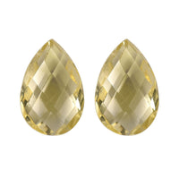 Lemon Quartz Set of 2 (Pear 9x6 mm) 2.45 ctw Loose Gemstone