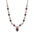 D'Joy Tanzanian Wine Garnet and White Zircon 4.70 ctw Majestic Firefal Necklace in 18K Vermeil Rose Gold Over Sterling Silver 18 Inches - Sticky add to cart bar