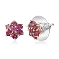 D'Joy Tanzanian Wine Garnet 2.15 ctw Cherry Blossom Earrings in 18K Vermeil Rose Gold Over Sterling Silver - Sticky add to cart bar