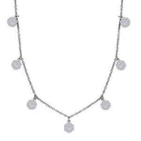 Luxuriant Lab Grown Diamond G-H SI 2.00 ctw Station Necklace in Rhodium Over Sterling Silver 18 Inches