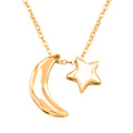 Italian 10K Yellow Gold Moon & Star Necklace 18-20 Inches 1.4 Grams - Sticky add to cart bar