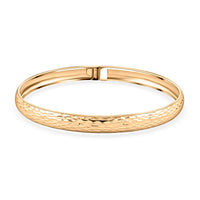 Italian 10K Yellow Gold Diamond-Cut Hinged Bangle Bracelet (7.25 In) 3.6 Grams