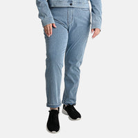 Comfort Oasis Light Wash Denim Cotton Blend Stretch Knit Pant Size L