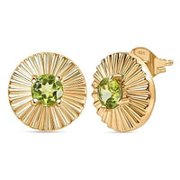 Peridot Fancy 1.00 ctw Earrings in Vermeil YG Over Sterling Silver