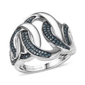 Luxuriant Lab Grown Blue Diamond (SI) Ring in Rhodium Over Sterling Silver (Size 10.0) 0.50 ctw - Sticky add to cart bar
