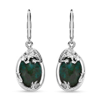 EverTrue Chrysocolla 13.40 ctw Dragon's Embrace Earrings in Platinum Bond and Stainless Steel