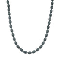 Natural Olmec Jadeite 350.00 ctw Barrel Necklace in Rhodium Over Sterling Silver 20 Inches - Sticky add to cart bar