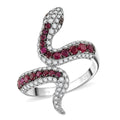 D'Joy Montepuez Ruby, Multi Gemstone Serpent Ring in Rhodium Over Sterling Silver 1.90 ctw (Size 7.0) - Sticky add to cart bar