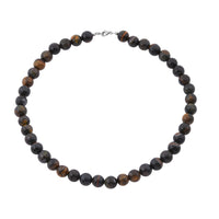Golden Blue Tigers Eye Beaded 340.85 ctw Necklace 18 Inches in Sterling Silver