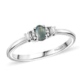 D'Joy Narsipatnam Alexandrite, White Zircon Ring in Rhodium Over Sterling Silver (Size 10.0) 0.40 ctw - Sticky add to cart bar