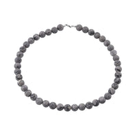 Map Jasper 340.00 ctw Beaded Necklace in Sterling Silver 18 Inches