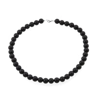 Black Obsidian 295.00 ctw Beaded Necklace in Sterling Silver 18 Inches