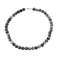 Tree Agate Beaded 317.20 ctw Necklace 18 Inches in Sterling Silver