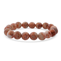 Red Mesh Work Jasper Beaded 145.00 ctw Stretch Bracelet