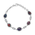 D'Joy Elysian Opal (Triplet) and White Zircon 8.00 ctw City Skylines Bracelet in Rhodium Over Sterling Silver (7.25 In) - Sticky add to cart bar